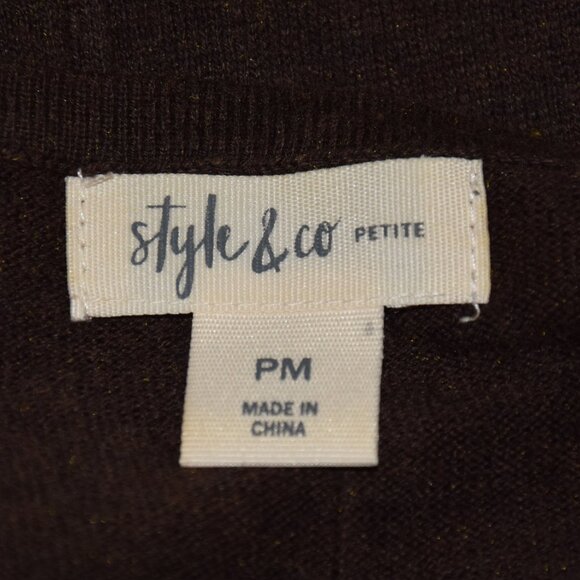 Style and Co Petite Brown Seam Front Sweater size M - Picture 4 of 8